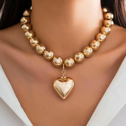 Trendy Acrylic Heart Pendant Choker Necklace - Wnkrs