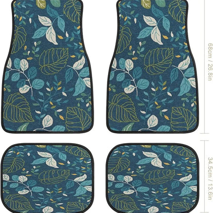 Universal Blue Floral Print Car Floor Mats Set - Wnkrs