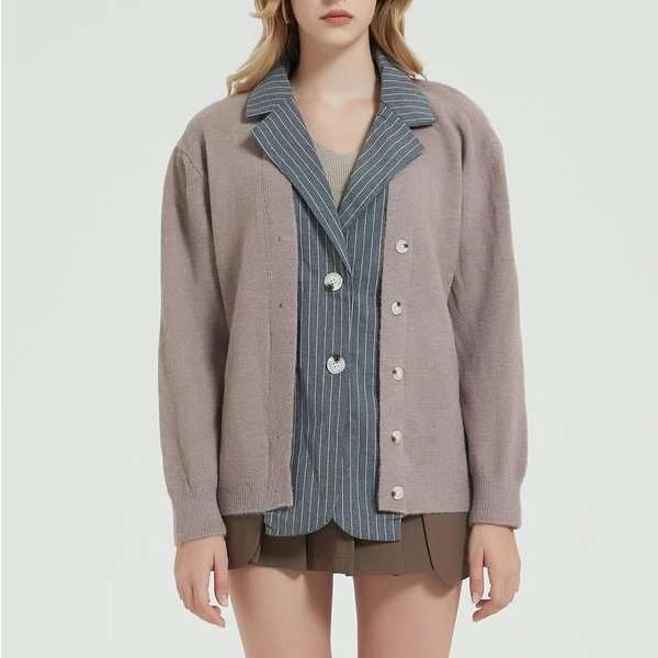 Cárdigan de punto con patchwork y elegancia otoñal