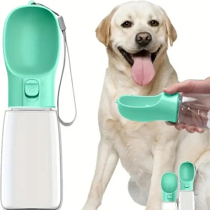 Botella de agua portátil para perros con cuenco de viaje