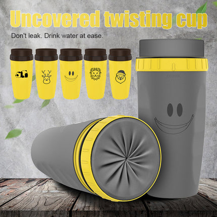 No Cover Twist Cup Travel Portable Cup Double Insulation Tumbler Straw Sippy Water Bottles Portable For Children Adults - Wnkrs