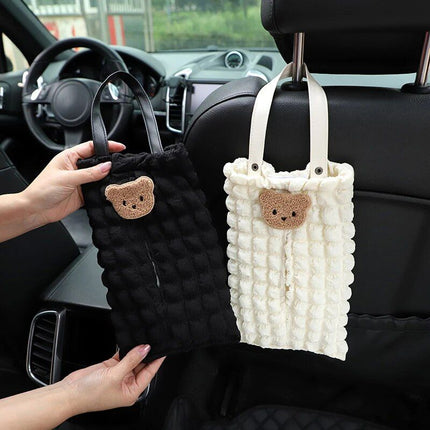 Cute Cartoon Bear Car Tissue Holder - Wnkrs