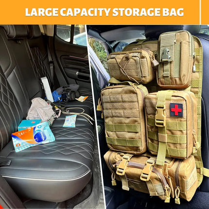 Universal Tactical Car Seat Organizer with 5 Molle Pouches - Wnkrs