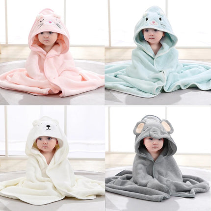 Ultra-Soft Flannel Baby Bathrobe - Unisex Hooded Spa Robe for Newborn to 3 Years