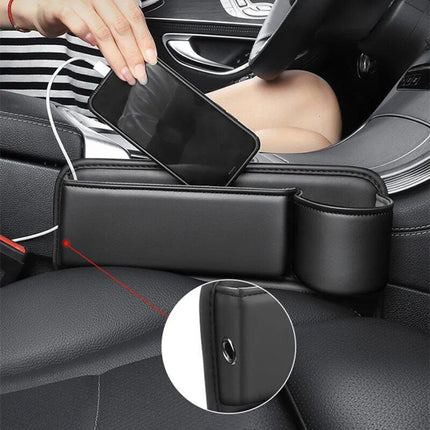 Universal PU Leather Car Seat Gap Storage with Cup Holder - Wnkrs