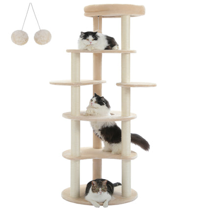 Moderna torre de árbol para gatos de 6 niveles