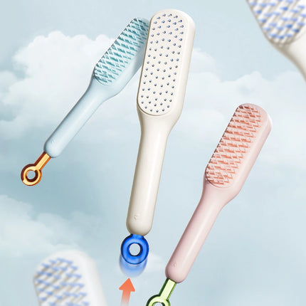 Brosse à cheveux de massage antistatique autonettoyante