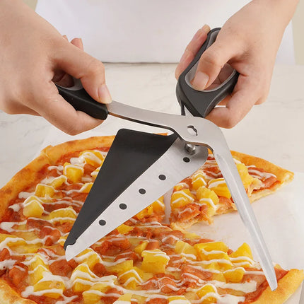 Tijeras para pizza 2 en 1 ultra afiladas con mango antideslizante y pala para pizza desmontable