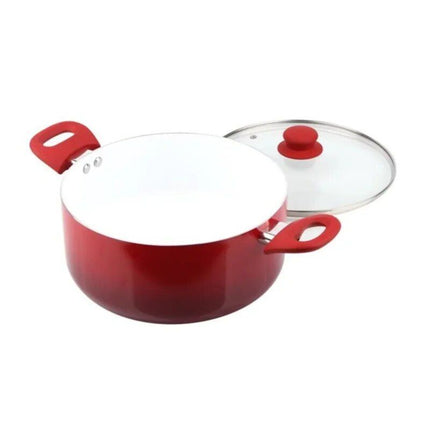 12-Piece Red Ombre Ceramic Nonstick Cookware Set - Wnkrs