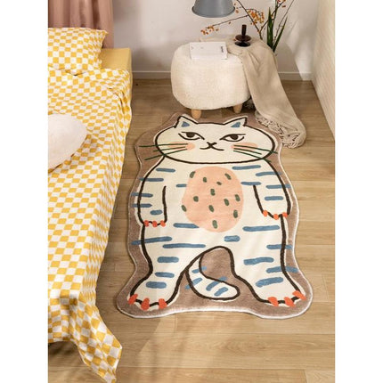 Alfombras decorativas para sala de estar con dibujos animados: diseño de gato adorable