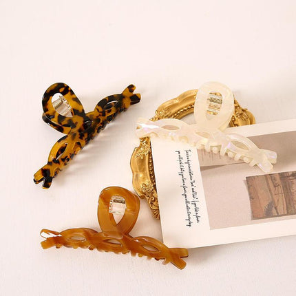 Elegant Leopard Print Large Weave Hair Clip