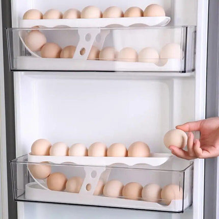 Modern ABS Egg Slider Organizer: Space-Saving Refrigerator Egg Dispenser - Wnkrs