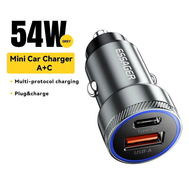 Cargador USB para coche de 54 W con carga rápida de 5 A