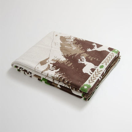 Environmental Protection Design Elk Mountain Forest Reflection Throw Blanket