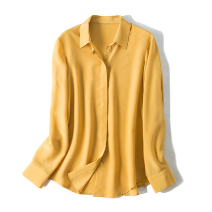 Women's Solid Color Silk Blouse - Wnkrs