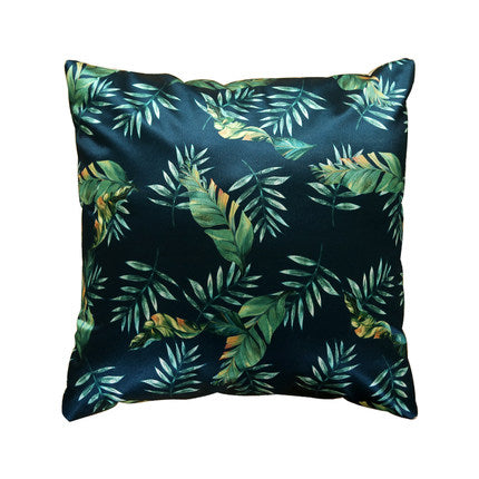 Modern rainforest bird green leaf print cushion cover - Wnkrs