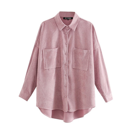 Women's Oversized Shirt with Pockets - Wnkrs