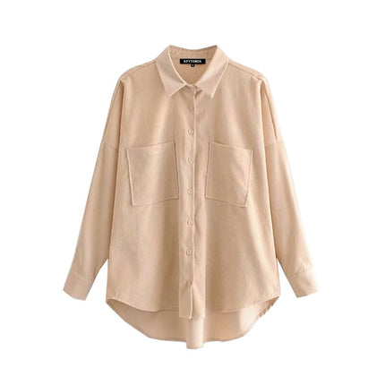 Women's Oversized Shirt with Pockets - Wnkrs