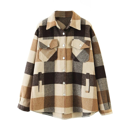 Women's Oversized Plaid Jacket - Wnkrs