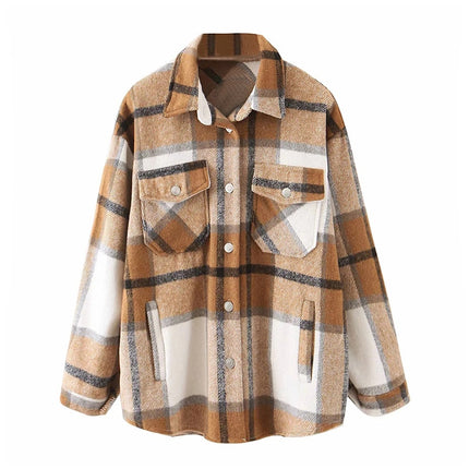 Women's Oversized Plaid Jacket - Wnkrs