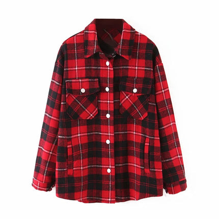 Women's Oversized Plaid Jacket - Wnkrs