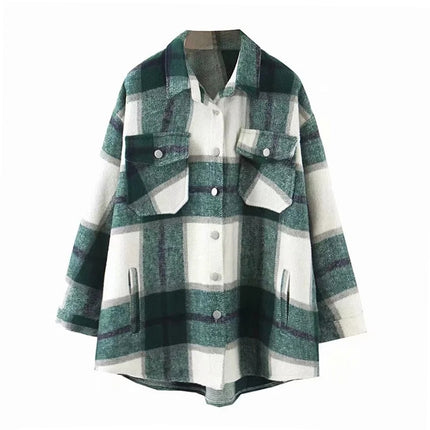 Women's Oversized Plaid Jacket - Wnkrs