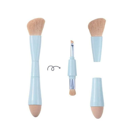 4-in-1 Multifunctional Detachable Makeup Brush Set - Portable Beauty Tools - Wnkrs