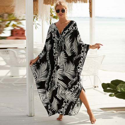 Vestido largo de protección solar para vacaciones en la playa, bikini, blusa, traje de baño, ropa de abrigo para mujer