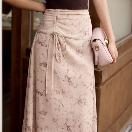 Retro Corduroy Midi Skirt for Women