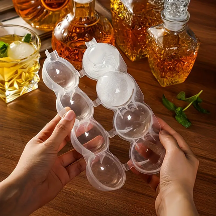 Molde redondo para hacer cubitos de hielo con 4 orificios para whisky y cócteles