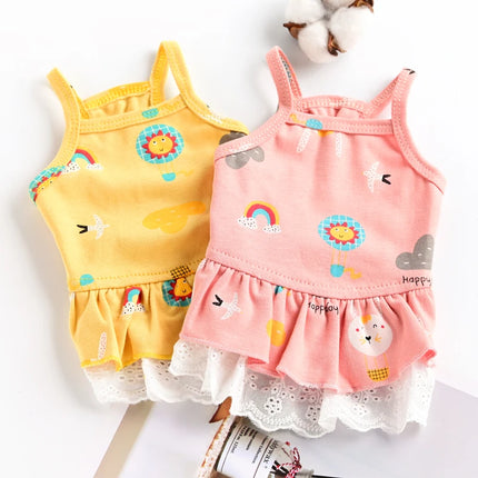 Encantador vestido de verano para mascotas, para perros y gatos pequeños