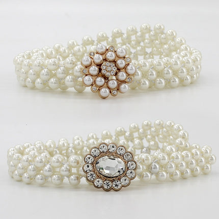 Women's Stylish Floral Belt with Pearls - Wnkrs