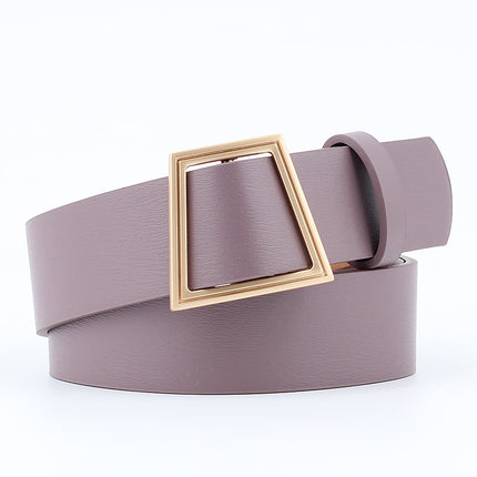 Fashion Women's Geometric Buckle Leather Belt - Wnkrs