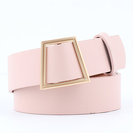 Fashion Women's Geometric Buckle Leather Belt - Wnkrs