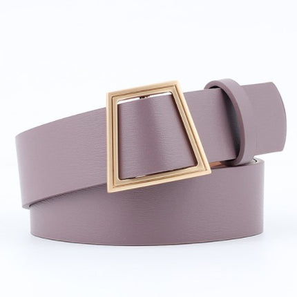 Fashion Women's Geometric Buckle Leather Belt - Wnkrs
