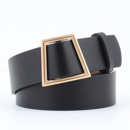 Fashion Women's Geometric Buckle Leather Belt - Wnkrs