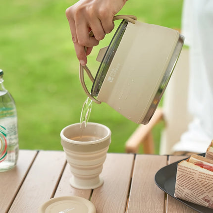 Juego de tetera y taza plegables portátiles