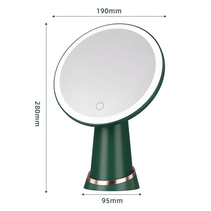 Miroir cosmétique à LED avec 3 réglages de lumière de couleur et commande tactile