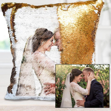 Sequins Throw Pillowcase with Custom Photo - Wnkrs