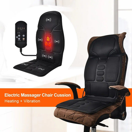 Electric Massage Chair Cushion with Heat & Vibration for Car, Home, and Office - Wnkrs