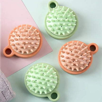 Brosse à shampooing massante en silicone pour cuir chevelu