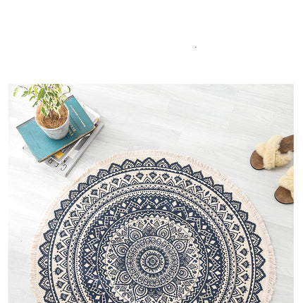 Ethnic style round carpet floor mat - Wnkrs