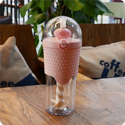 500ML Kids Plastic Water bottles Protein Shaker Blender Bottles with straw BPA Free Portable Sport My Water bottles - Wnkrs