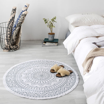 Ethnic style round carpet floor mat - Wnkrs