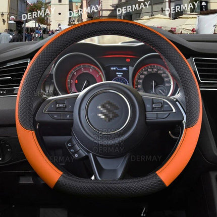 Microfiber Leather & Carbon Fiber Steering Wheel Cover for Suzuki Swift 2017-2021 - Wnkrs