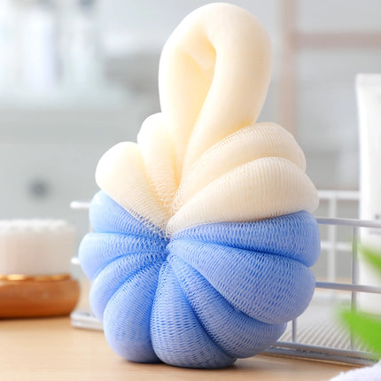 Boules de maille en éponge de bain en forme de citrouille mignonnes