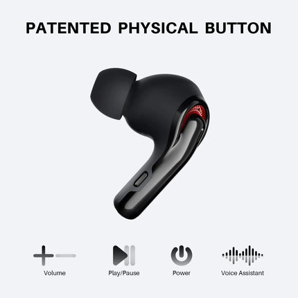 FlyBuds C1 True Wireless Earbuds Bluetooth 5.2, 4 Mics, 50H Playtime, Clear Calls