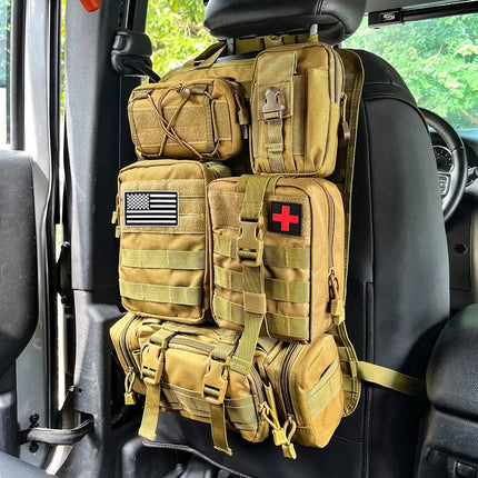 Universal Tactical Car Seat Organizer with 5 Molle Pouches - Wnkrs