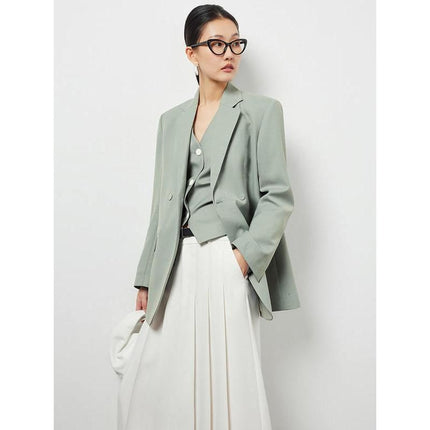 Blazer croisé vert élégant