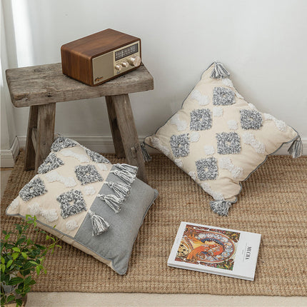 Cotton canvas tassel square pillow case - Wnkrs